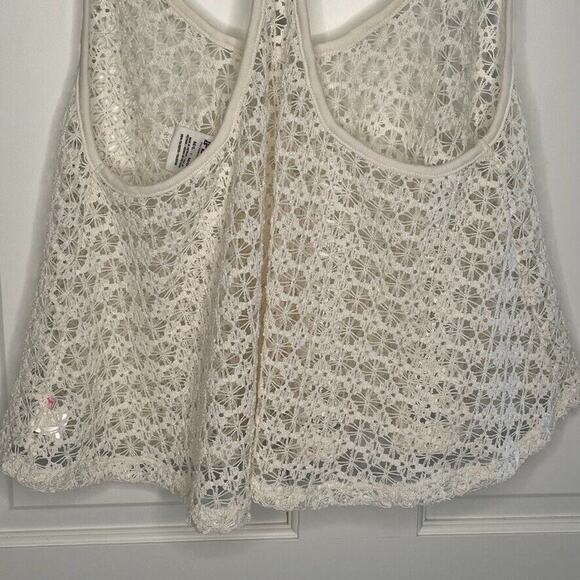 Victoria's Secret PINK Women's Racerback Open-Knit Crochet Cami Tank Top Sz M/L - Picture 8 of 11